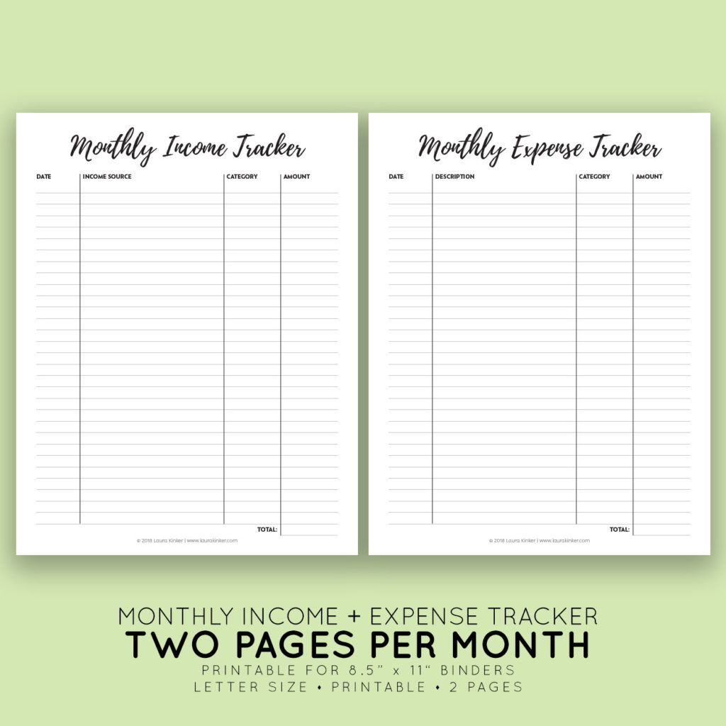 excel monthly income expense tracker