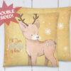Oh Deer Holiday Reindeer Double Sided Pillow
