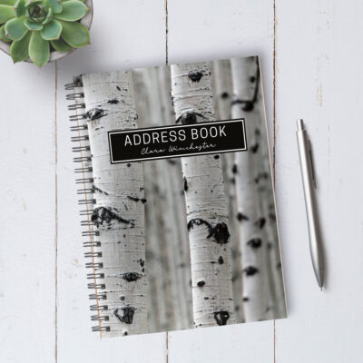 Personalizable Birch Trees Address Book