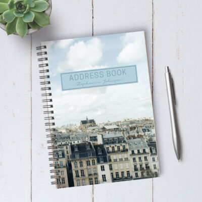 Personalizable Rooftops of Paris Address Book