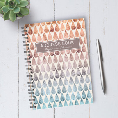 Personalizable Rainbow Teardrop Address Book